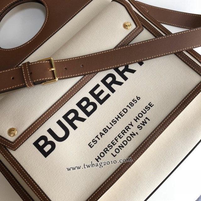 Burberry專門店新款大號41cm撲克包 巴寶莉焦糖咖啡奶油白手提托特包 yxb1105